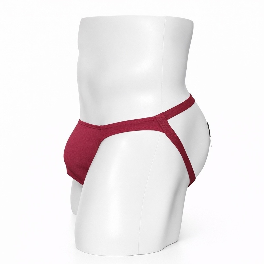 Andrew Christian Large (33-35) Almost Naked No-Show Jock Burgundy Bamboo 93423